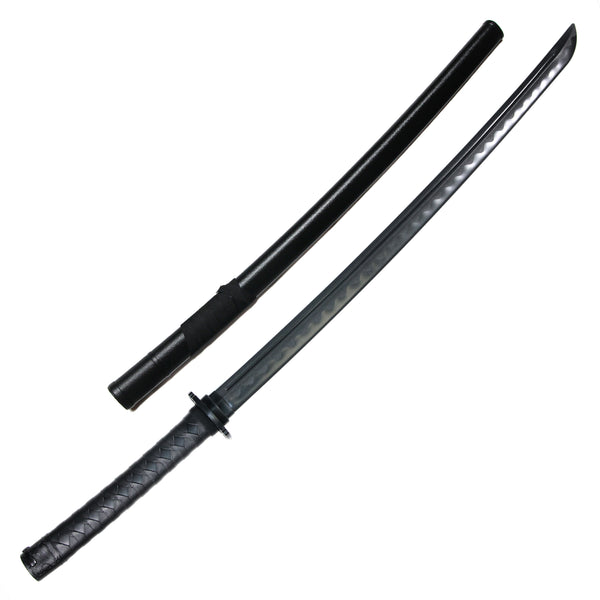 PP Series :: Black Polypropylene Katana Sword (39") Long (Hamon Type)